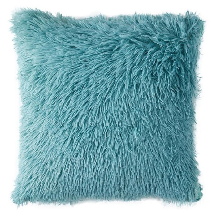 Long Plush Pillow Case Machine Washable Faux Furs Fabric Square Cushion Cover with Zippers Seasonal Home Decors