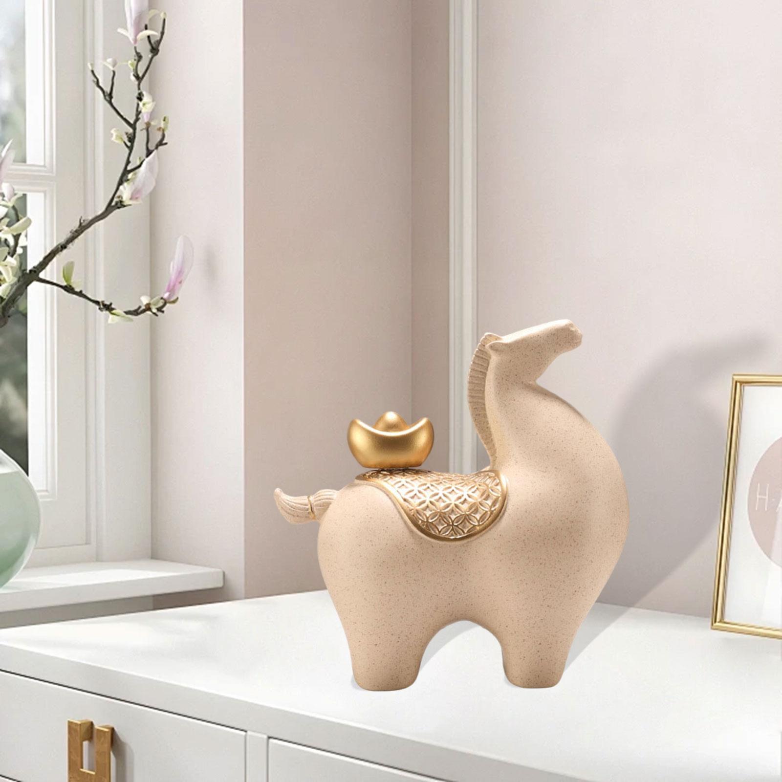 Horse Statue Resin Collectible Horse Sculpture Desktop Ornament Animal Figurine for Fireplace Desk Entrance Bookshelf Cabinet