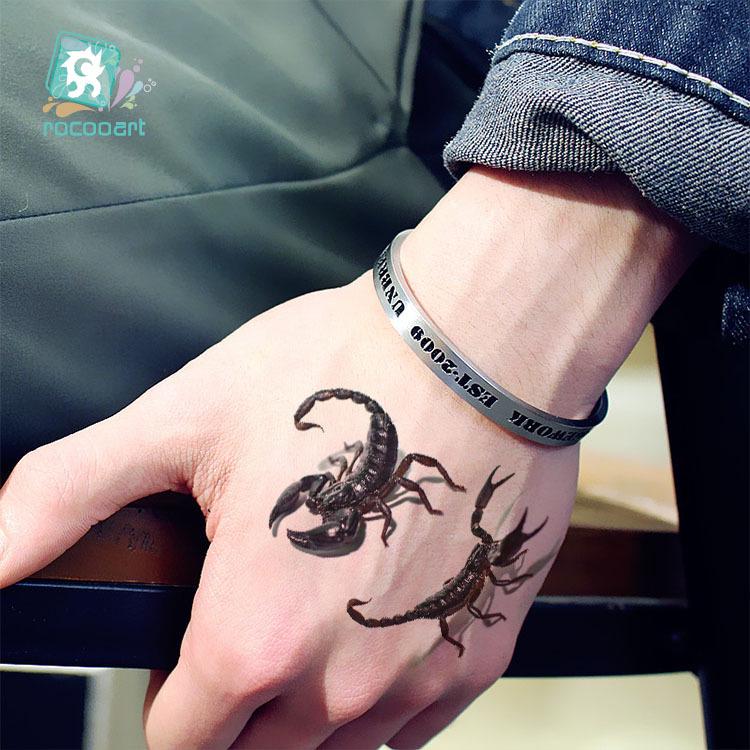Ruikalong Scary Halloween Waterproof Tattoo Stickers - Scorpion & Spider Designs