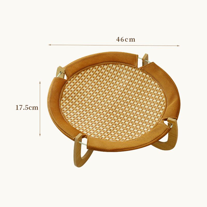 Lit d'été pour chat, lit respirant et frais pour chaton, hamac en bois, tapis pour animaux de compagnie, lit de couchage