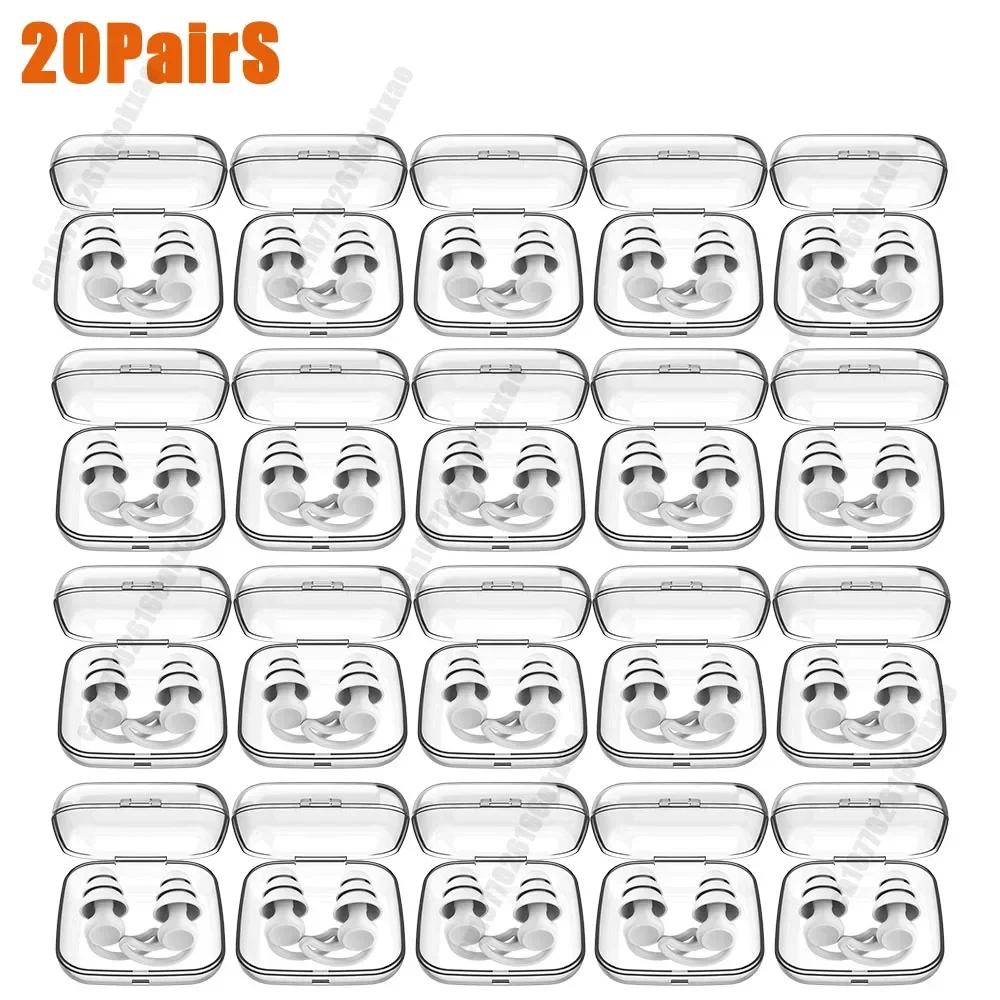 1-50Pairs Silicone Earplugs for Swimming Sleeping Soundproofing Noise Reducing Earplugs Motorcycle Noise Filtering Earplugs