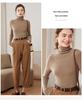 Women's High Neck Ribbed Cashmere Sweater - Slim Fit, Versatile Knit Top