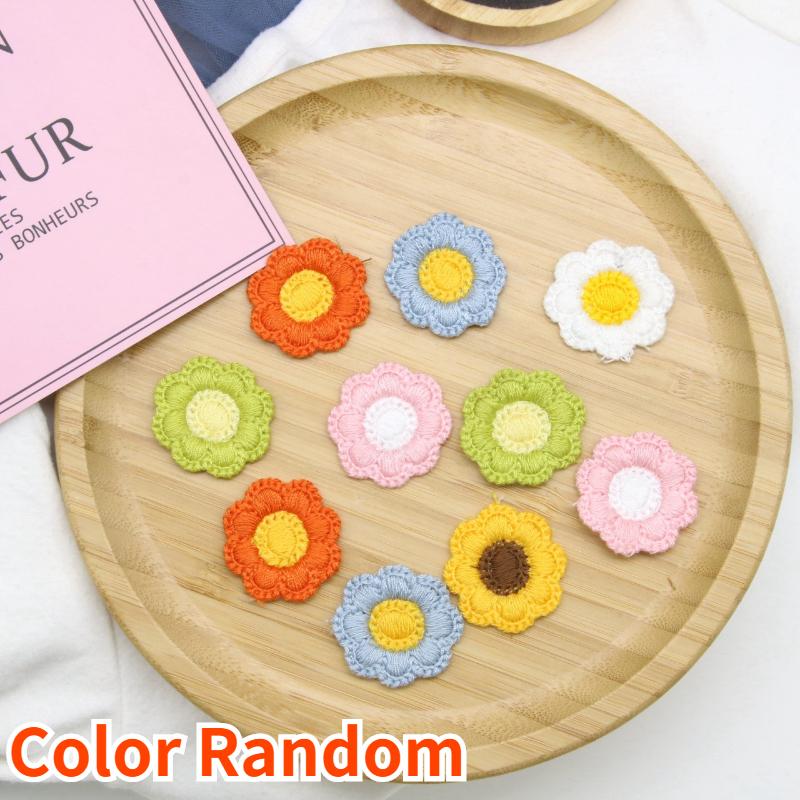 

5 шт., нашивки с вышивкой в ​​виде цветов, пришивные аппликации для поделок, аксессуары для головных уборов, заколка для волос «сделай сам», товары для декора