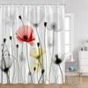 Watercolor Flowers Floral Shower Curtains Butterfly Greenery Plants Nature Home Decor for Bathroom Polyester Fabric Bath Curtain