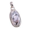 Natural Dendrite Opal Gemstone 925 Solid Sterling Silver Gift Pendant 1.5" i7T64