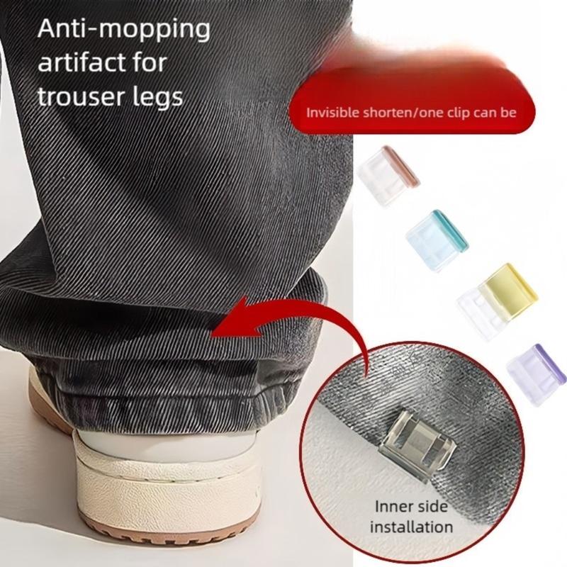 10Pieces Invisible Anti Dragging Clips Easy Adjustable Hem Tool Plastic Alloy Texture Suitable for All Sizes Pants