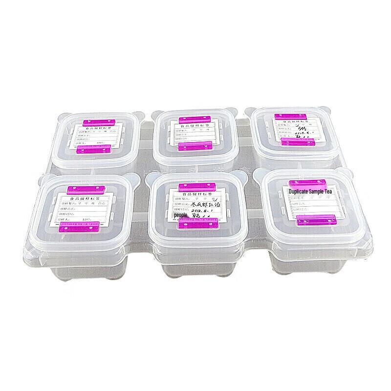 Huihuang Professional 6-Compartment Food Sample Box, Rose Red