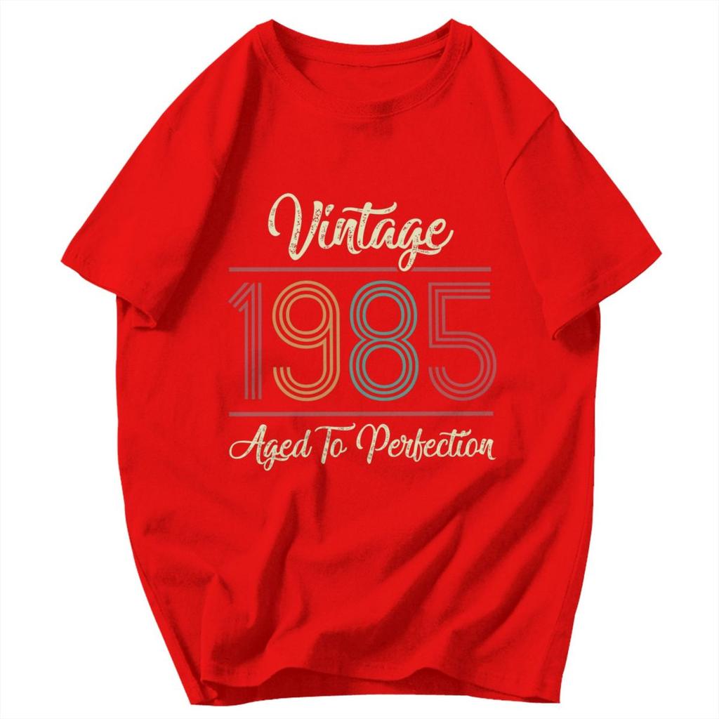 Men T Shirt 1985 40th Birthday Awesome Pops Y2K Graphic Crewneck Unisex Clothing T Shirts