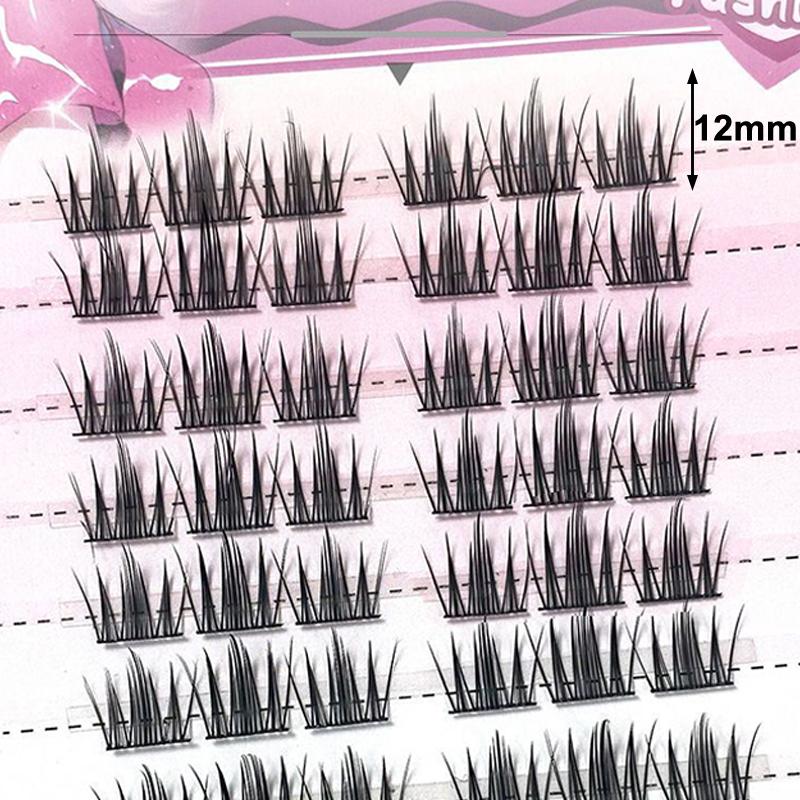 Camellia Series Large Capacity Eyelash Book Manga False Eyelashes Natural Long Curled Thin Stem Segmented False Eyelashes