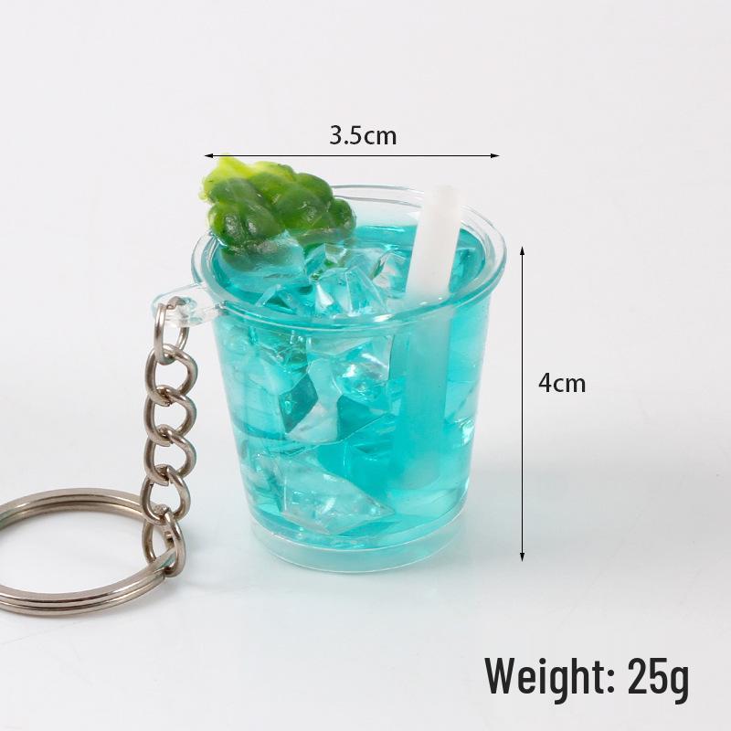 

Тайваньский брелок для ключей в виде стакана сока со льдом ручной работы - Шарм-игрушка для холодного напитка