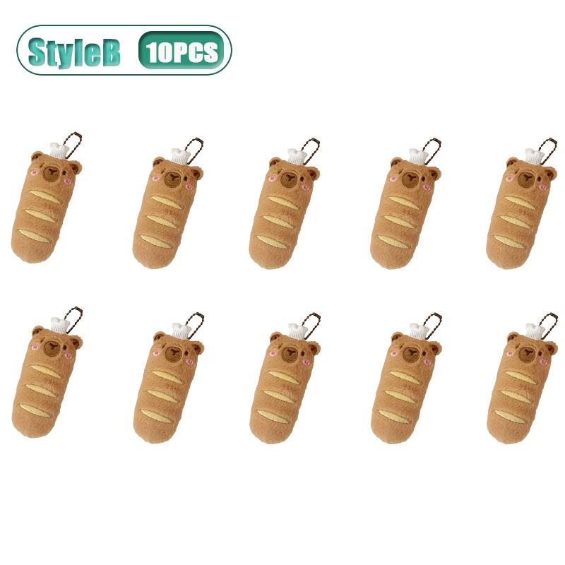 1-10PCS Adorable Capybara Plushie Keyring Funny Bread Topper Anime Style Fluffy Hanging Toy Cute Food Decor For Teens