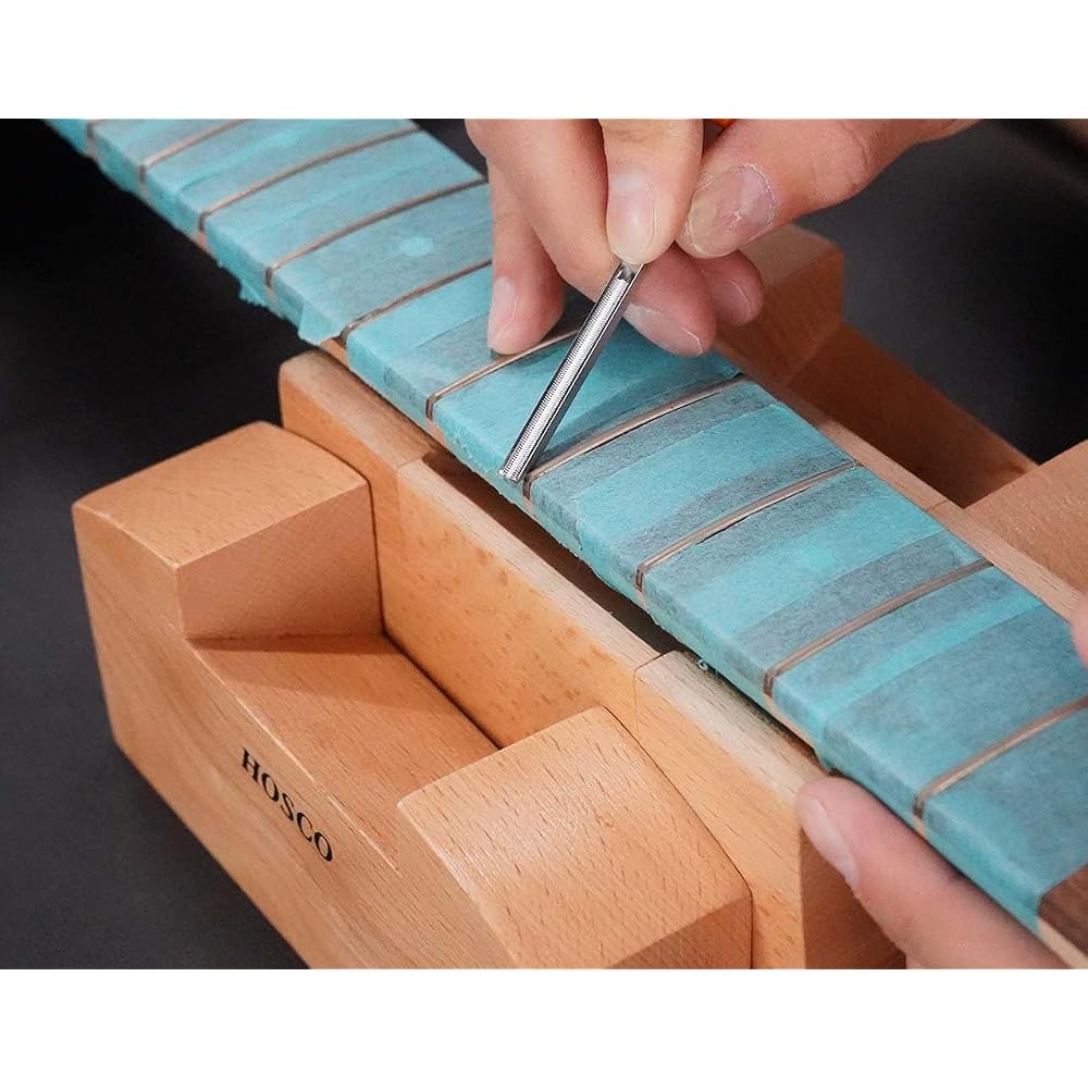 HOSCO Fret End Dressing File for Jumbo Frets, Compatible with Stainless Steel Frets, TL-FE3HC
