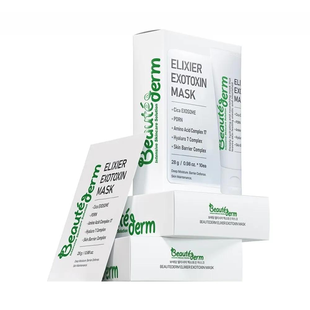 BEAUTEDERM Elixir Exotosin Mask 10 Sheets Cica Soothing Barrier Strengthening Mask Pack