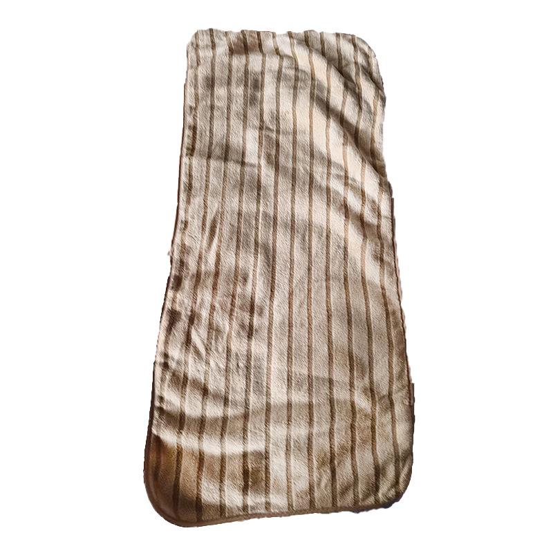 Coral Fleece Towel - Striped, Soft, Absorbent, Lint-Free, Skin-Friendly, Ideal for Face Washing 35x75cm коричневый