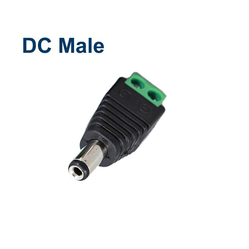 Female Male DC BNC Connector 2.1*5.5mm DC Jack Power Audio Adapter Electrical Wire Converter For RGB LED Strip Light CCTV Camera