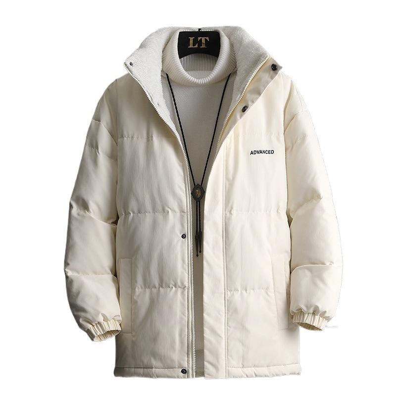 

Мужское осенне-зимнее универсальное свободное пальто из овечьей шерсти и куртка-пуховик L белый