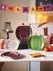Halloween Pumpkin Lantern Decorations: Desktop Ornaments & Disposable Tableware for Festive Venue Atmosphere