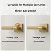 Modern Entry Door Lock Handle Set Zinc Alloy Room Interior Knurled Door Lock Levers Matte Black Bedroom Door Handle