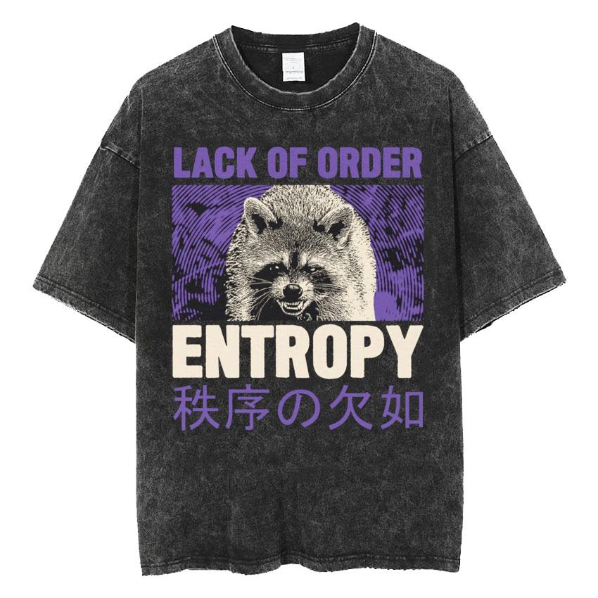 The Horrors Are Never Ending Yet I Remain Silly T-shirt Funny Japanese Style Frog Retro Washed T Shirt Men's Oversized Tees Tops