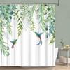 Sage Green Shower Curtain Plant Botanical Eucalyptus Leaf Watercolor Greenery Leaves Floral Bath Curtains Fabric Bathroom Decor