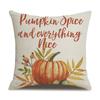 Thanksgiving Linen Pillowcase Autumn Pumpkin Print Pillow Cushion Cover