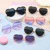 Kids Heart Shaped Sunglasses UV400 Protection Fashion Cartoon Glasses for Outdoor Beach Party Eye Care