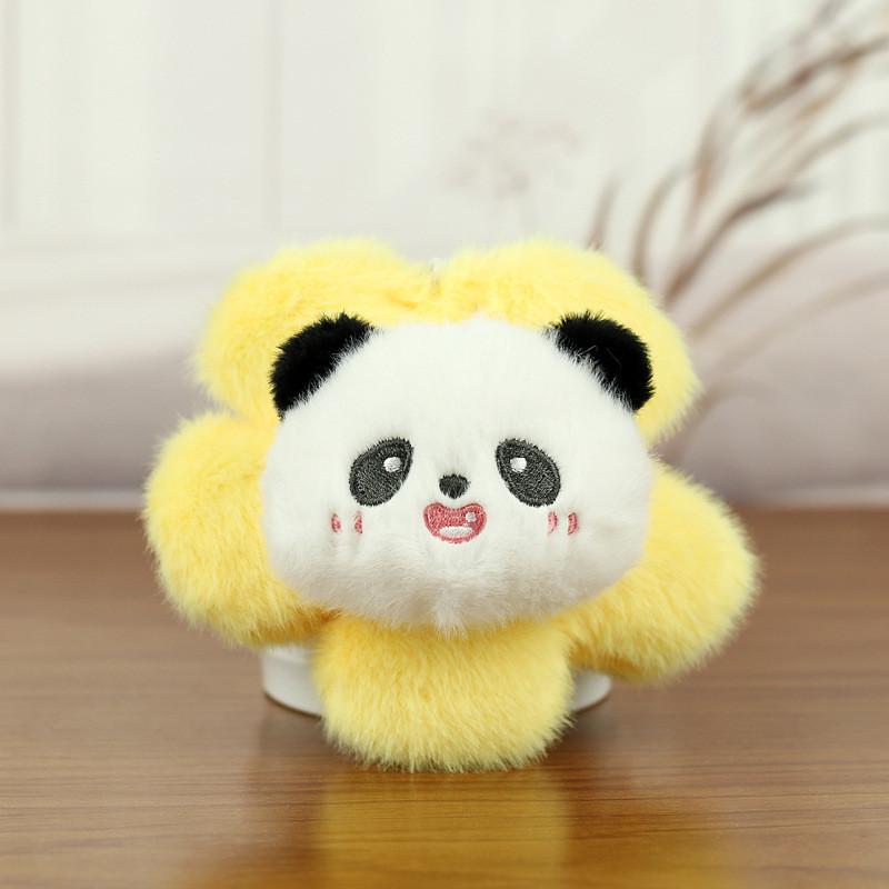 Charming Panda Plush Keychain With Vibrant Flower Accents Ideal For Bag Accessories