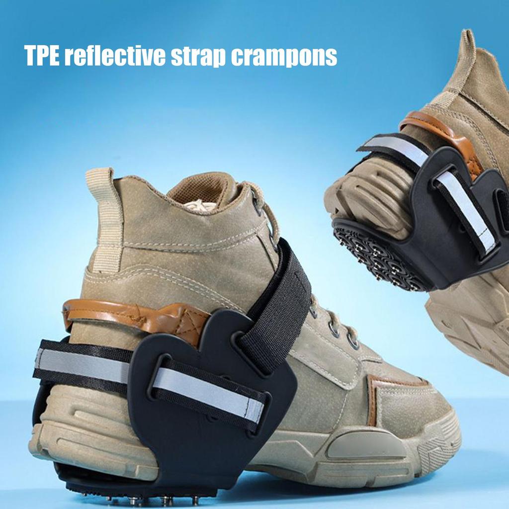 9 Spikes Crampons Non Slip Traction Chain Claws Ice Snow Grips for Mountaineering Hiking Walking on Snow and Ice Outdoor