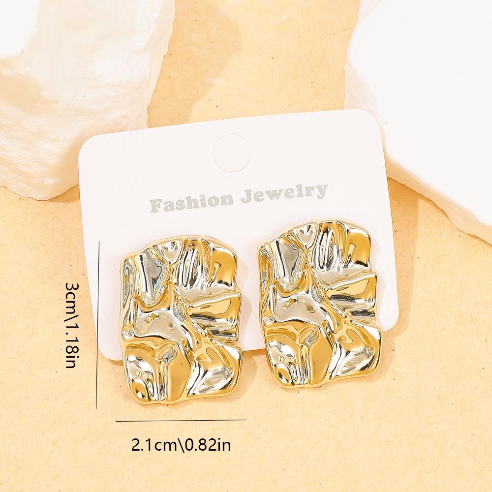European and American Gold-plated Stud Earrings Love Geometric Fashion Niche Design Acrylic Retro Women's Earrings