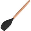 1pcs Black Silicone Balloon Whisk,Heat Resistant Non Scratch Coated Kitchen Whisk with Wooden Handle for Blending Whisking Beating Stirring Cooking
