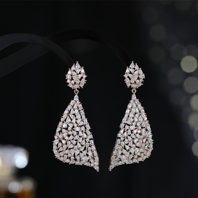 Orecchini Pendenti Lunghi in Argento Sterling S925 Zircone Stile Lusso Leggero 2026