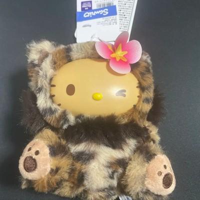 Sanrio Hello Kitty Fine Face Cat Leopard Print Plush Doll Mascot Rare Japan
