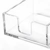 Clear Acrylic Table Napkin Holder for Standard Square Napkins with Visible Storage and Easy Front Access Cutout