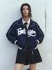 Gubin (W) Crop Big Logo Piping Blouson - Navy