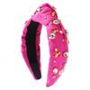 New Creative Sweet Knotted Wide-Edge Headband Women Alloy Heart LOVE Letter Accessory Diamond-Encrusted Hairpiece High