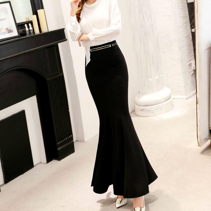 Women's Fishtail Skirt Skirt Autumn New Slim Bag Hip High Waist Skirt Casual Ruffle Skirt