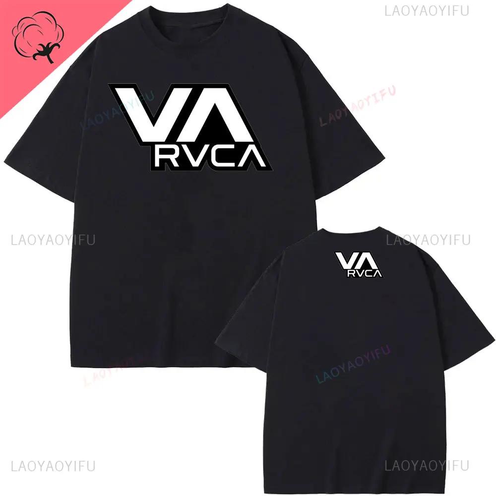 RVCA T Shirt Black Tee Summer Cotton Tshirt Summer Short Sleeve Fashion Men Women Design Brand Tshirt Top Streetwear Clothes