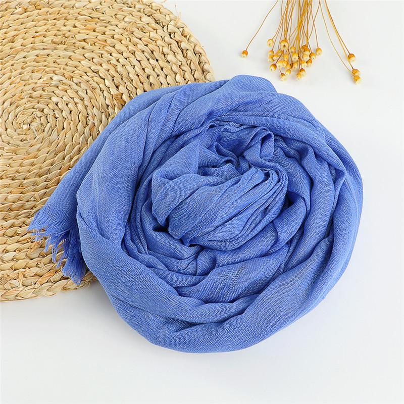 37 Color Plain Big Size Fringe Cotton Viscose Scarf Lady Warme Soft Shawls And Wraps Pashmina Stole Female Kerchief Muslim Hijab