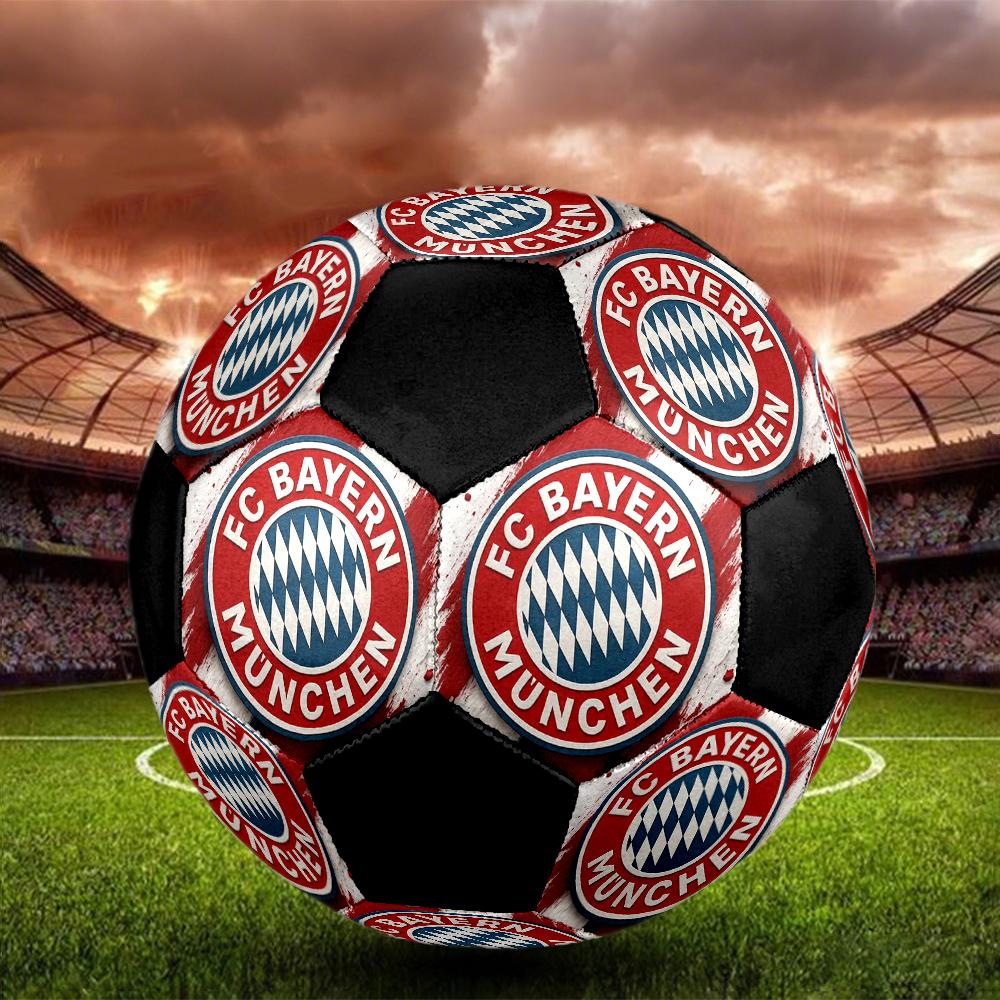 FC Bayern Munich Indoor Soccer Ball Colorful Machine Stitched PVC Size 5 Team Training Competition Ready Durable High-Bounce Cool Sports Gift