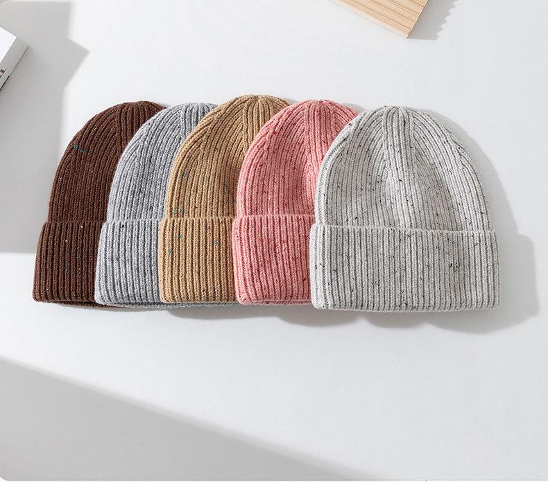 Classic Ribbed Knit Beanie-Unisex 100% Wool Hat for Autumn/Winter Business & Travel One Size Fits Most