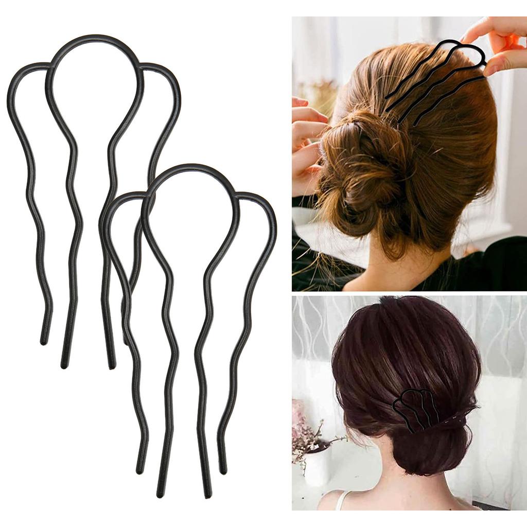 10 Stück Haar-U-Klammern Metall Schwarz Beschichtet Französischer Vintage Stil U-förmige Haarnadeln für das Haarstyling