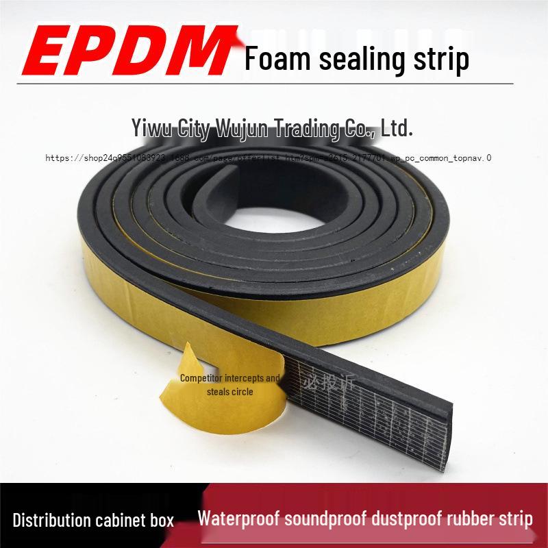 

EPDM Waterproof Soundproof Self-Adhesive Rubber Sealing Strip for Cabinet and Distribution Box Doors. 10mm width x 3mm thickness