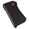 Men's Long Wallet Genuine Leather Vintage Bronze Chain Waist Chain Multi-Card Slots Billfold Wallet With Shoulder Strap For Men