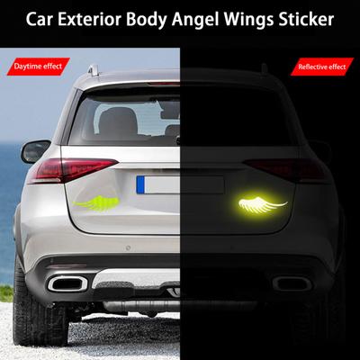 2Pcs Excellent Self-adhesive Decorative Bright Color Car Body Angel Wings Badge Decal Vehicle Supplies Sticker