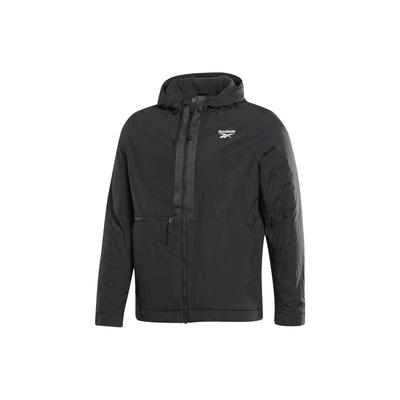 Oberbekleidung C Einfarbige Kapuzen-Freizeitjacke Herren Oberbekleidung Schwarz FT0650