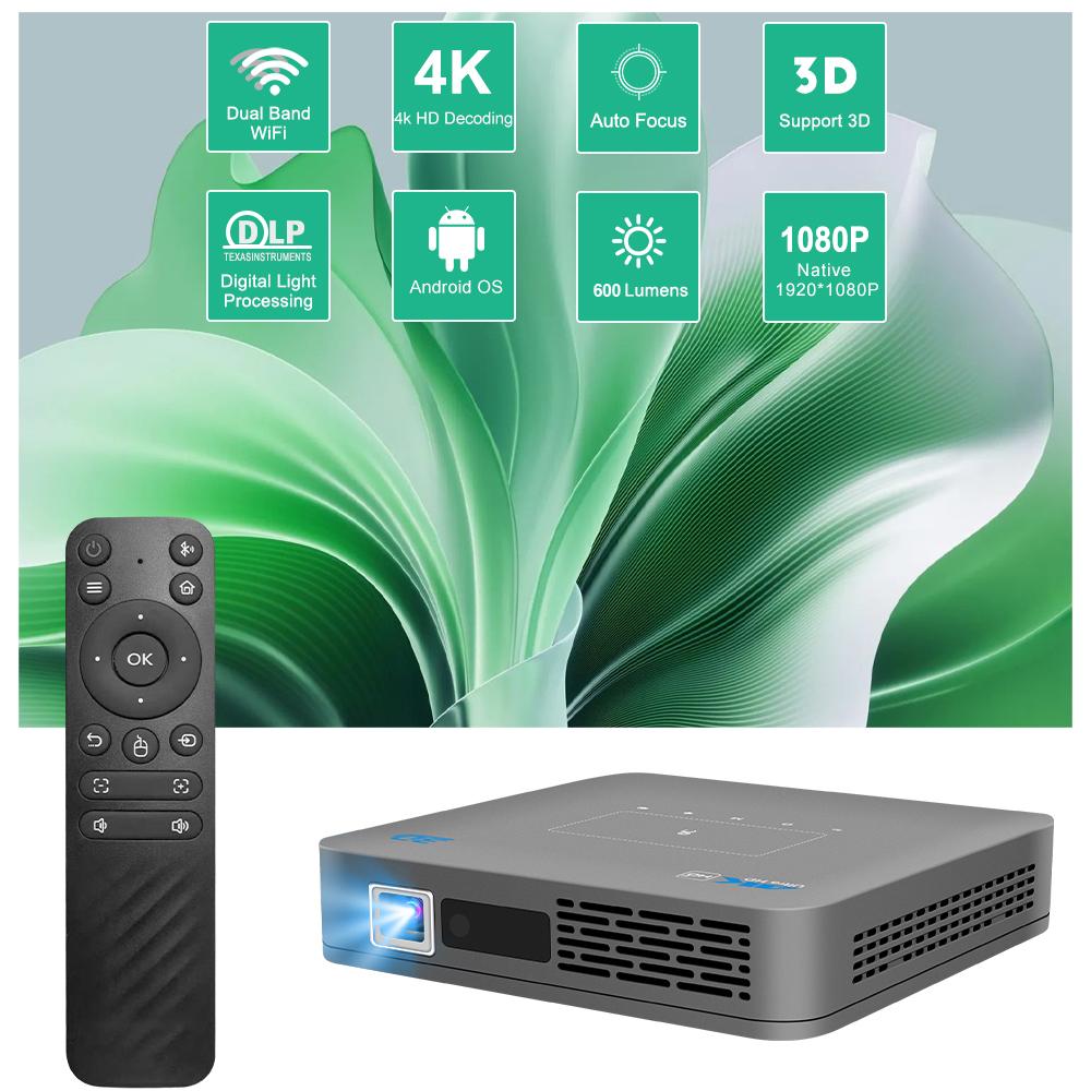 

VIVICINE P15 Pro Проектор Full HD 1080P 4K DLP Android 9.0 3D 4K Поддерживаемый Смарт-проектор для домашнего кинотеатра серый