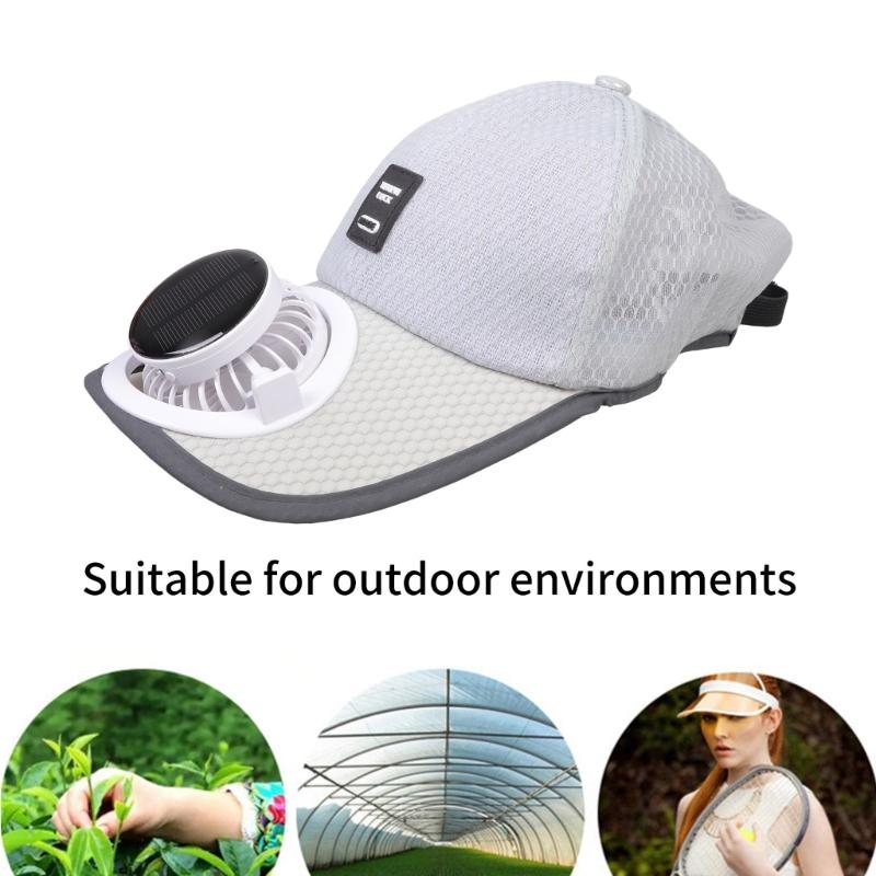 Solar Powered Cooling Fan Hat With USB Charging For Outdoor Activities 600mAh Rechargeable Adjustable Ventilated Sun Hat