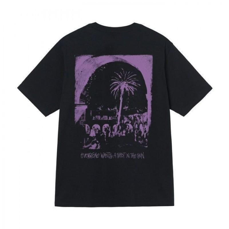 Mens Loose Fit Short Sleeve T-Shirt 270g Heavyweight Cotton Tee Casual Top In Navy Khaki Black White
