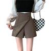 Women's High Waist Wide-Leg Skirt-Pants: 2025 Spring/Summer A-Line Faux Two-Piece Shorts Suit