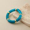 Mixed Color Bamboo Tube Acrylic Elastic Bracelets For Women Men  Resin Chunky Elbow Beaded Bangle Stack
